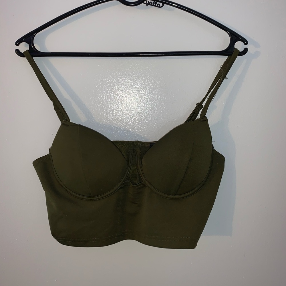 Olive green crop top
